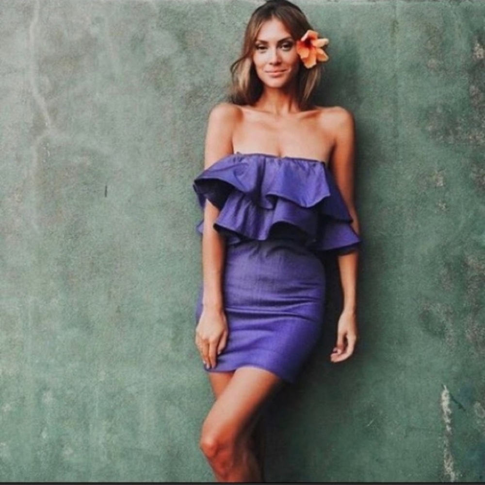 Zara limited edition purple ruffle dress
